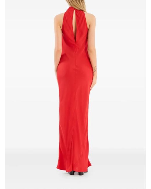 ROTATE BIRGER CHRISTENSEN Maxi-Jurk Met Hoge Hals in het Red