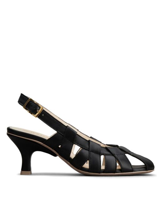 Tod's Black Cut-Out Sling-Back Leather Pumps