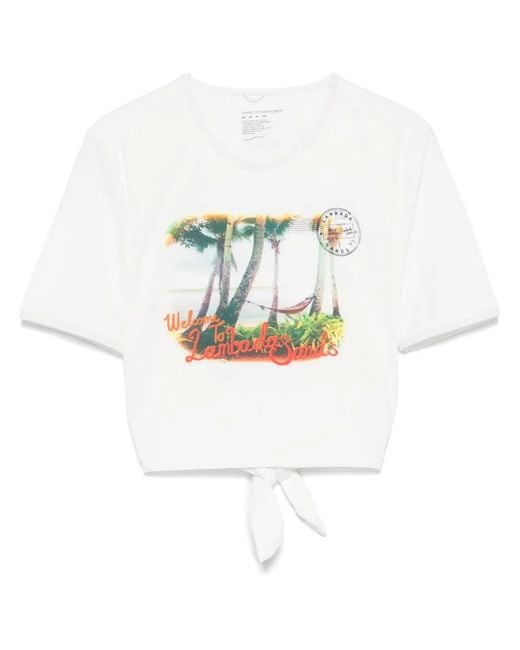 Christopher Esber White Lambada Sands Crop Top