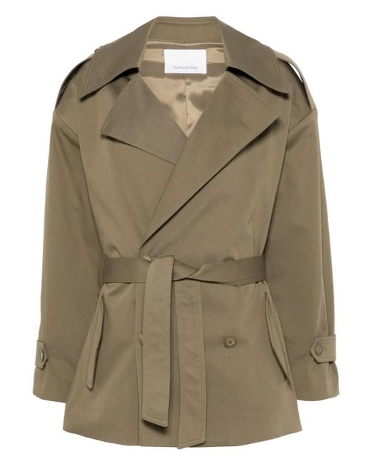 Frankie Shop Green Zurich Short Trench Coat