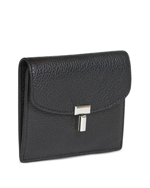 Totême Black Grained-Leather Wallet