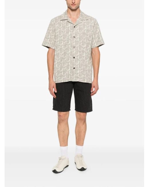 Dickies Black Service Carpenter Pinstripe Cotton Shorts for men