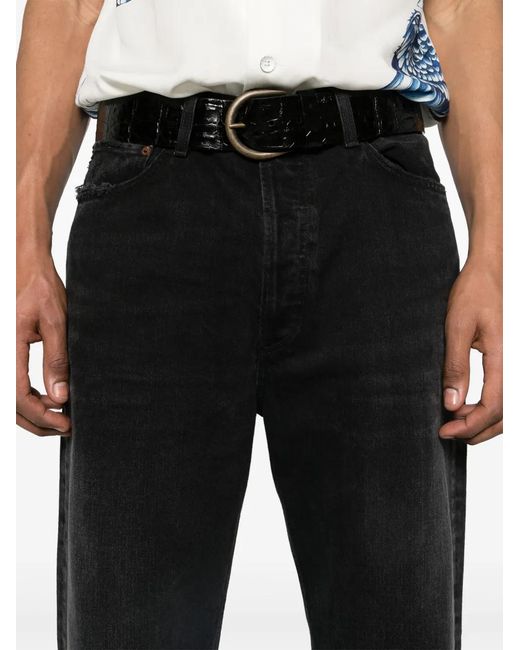 Agolde Black 90's Mid-Rise Straight-Leg Jeans for men