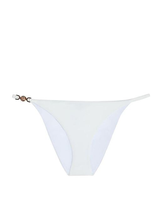 Versace White Medusa-plaque Chain-detail Bikini Bottoms