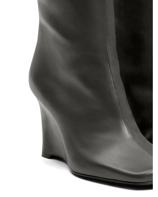 AMI Black 90Mm Two-Tone Knee-High Boots