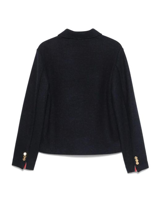 Thom Browne Blue Buttoned Cashmere Jacket for men