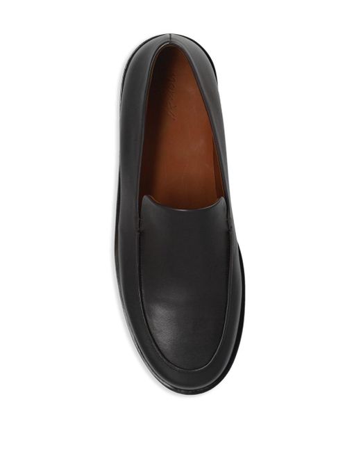 Marsèll Black Almond-toe Leather Loafers