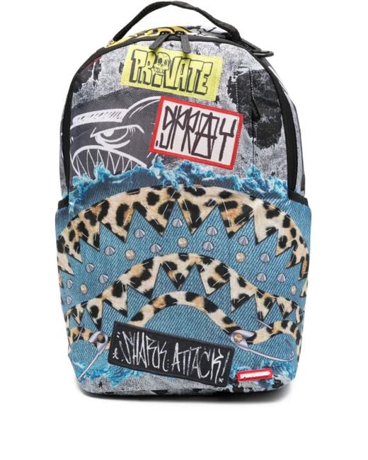 Sprayground Gray Paneled Backpack for men