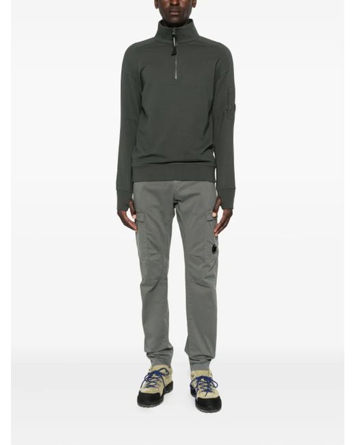C P Company Green High Half-Zip Neck Sweatshirt for men