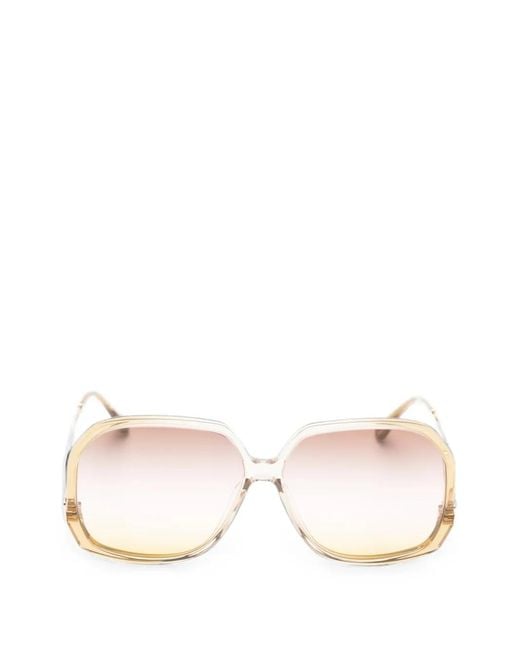 Chloé Natural Geometric-Frame Sunglasses