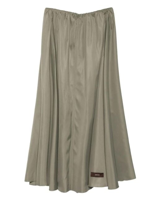 Alysi Green Logo-patch Pleated Skirt