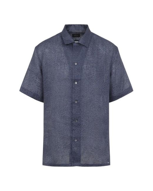 Camisa Con Motivo Brioni de hombre de color Blue