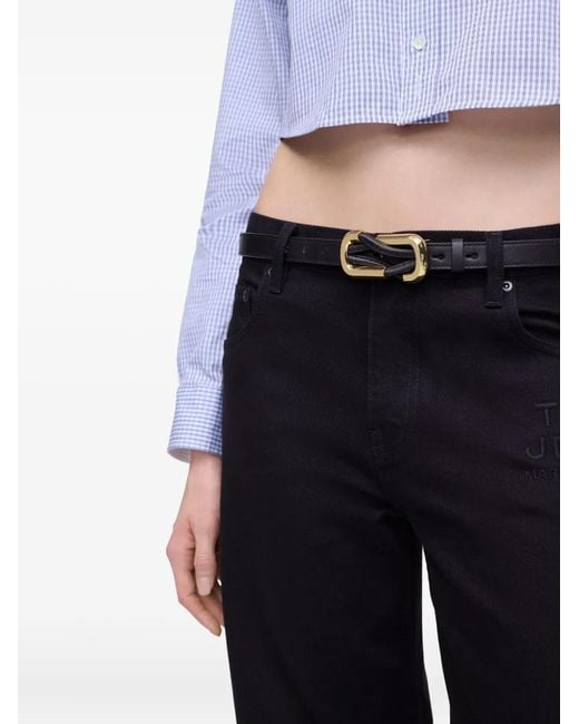 Marc Jacobs White Knotted-Buckle Leather Belt