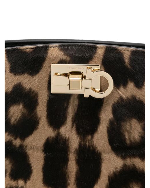 Bolso satchel Studio Box con motivo de leopardo Ferragamo de color Multicolor