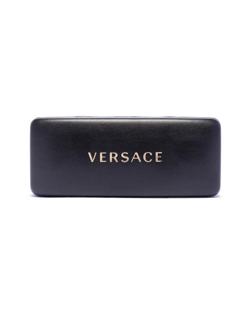 Versace Black Rectangle-Frame Sunglasses for men