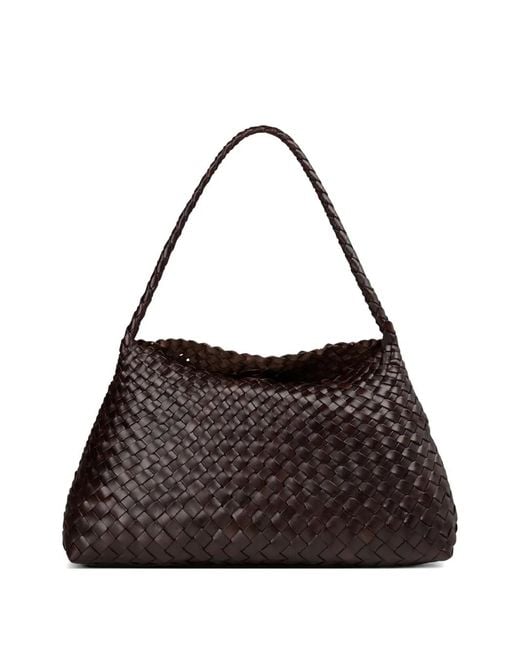 Dragon Diffusion Brown Santa Maria Woven Leather Tote Bag