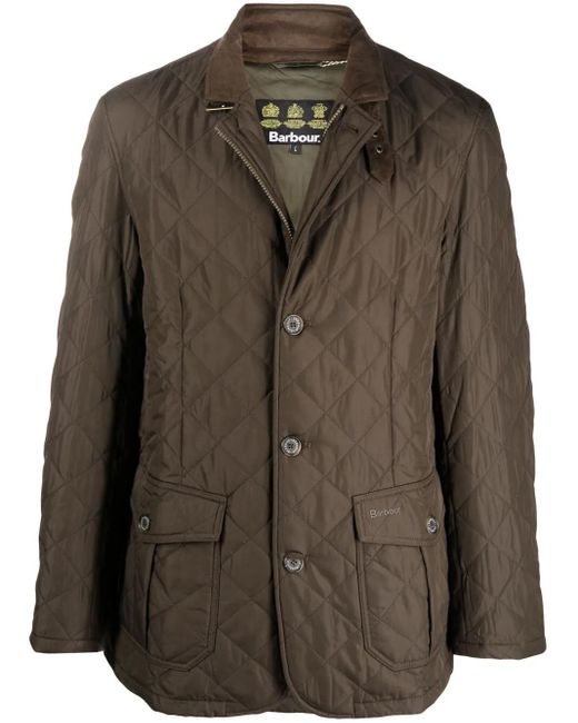 Barbour Brown Lutz Quilted Jacket for men