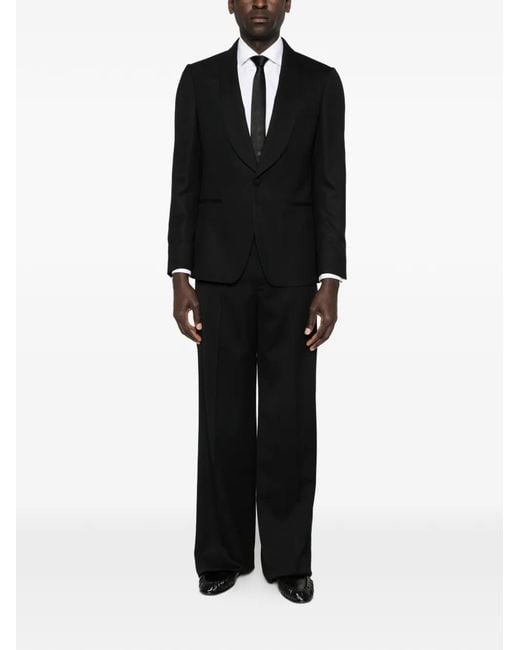 Lardini Black Shawl-Collar Single-Breasted Jacket for men