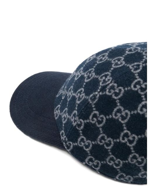 Gucci Blue Logo-Pattern Cap for men
