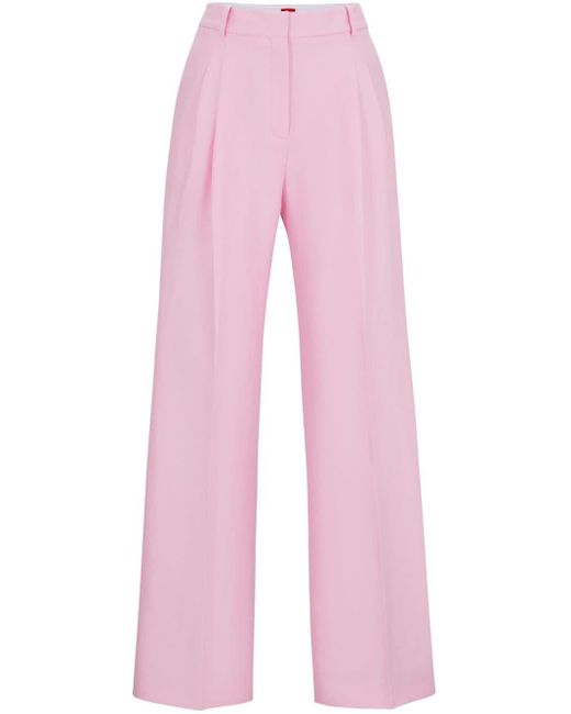 Pantalones de vestir rectos HUGO de color Pink