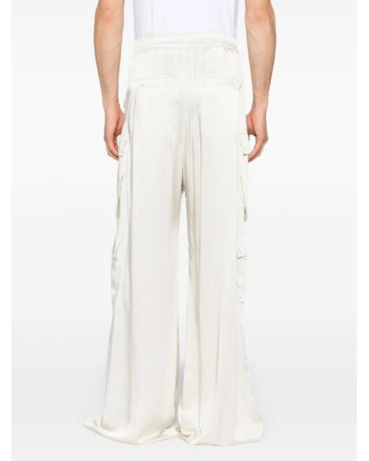 Rick Owens White Cargobellas Trousers for men