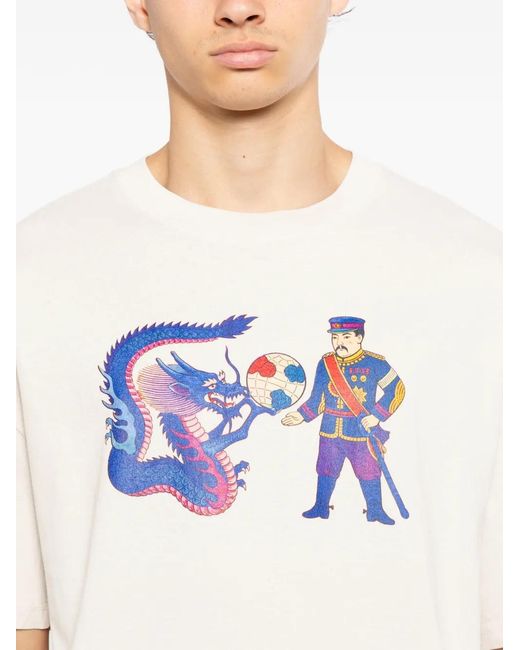 Melt White Graphic-Print T-Shirt for men