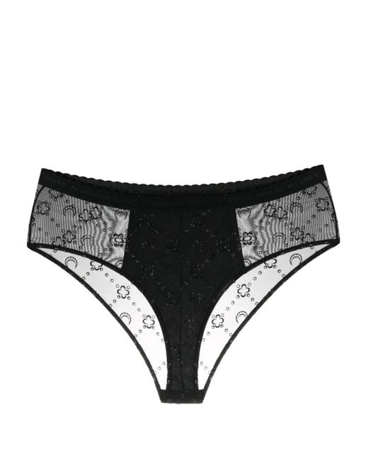 MARINE SERRE Black Logo Mesh Brief