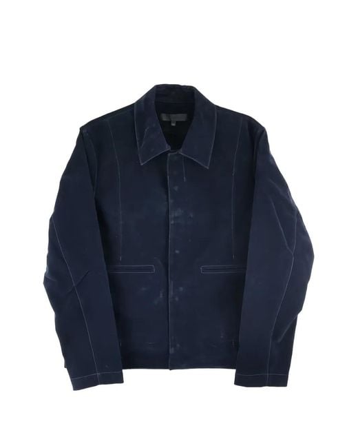Omar Afridi Blue Francis Flocked Denim Jacket for men