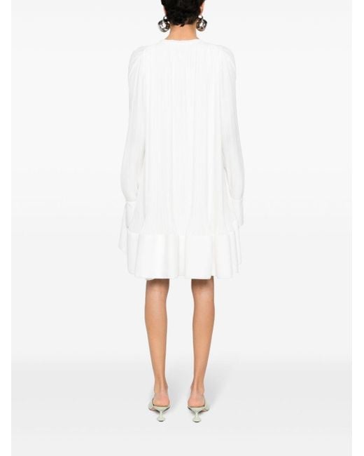 Robe courte à design plissée Lanvin en coloris White
