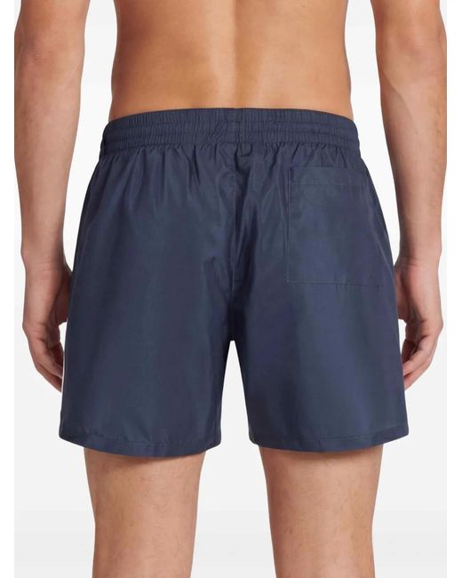 Balmain Blue Logo-Print Swim Shorts for men