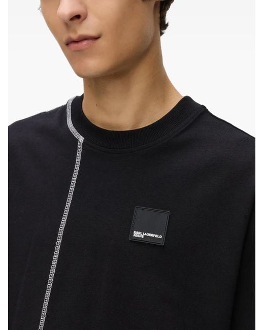 Karl Lagerfeld T-Shirt Met Logopatch in het Black voor heren