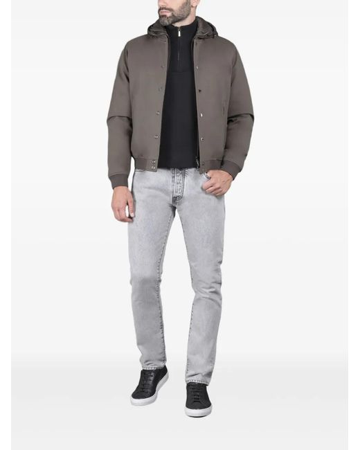 Moorer Gray Callum-Tz Hooded Button Jacket for men