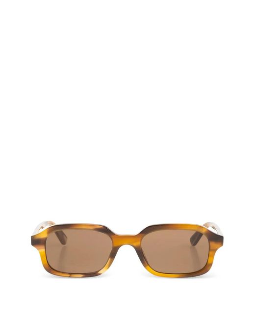 McQueen Brown Rectangle-Frame Sunglasses for men