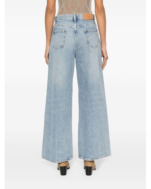 7 For All Mankind Blue Wide-leg Jeans