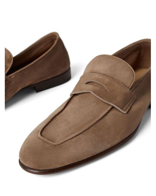 Brunello Cucinelli Brown Penny Loafers for men