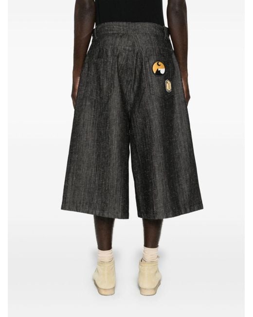 Etro Gray Drop-crotch Denim Shorts for men