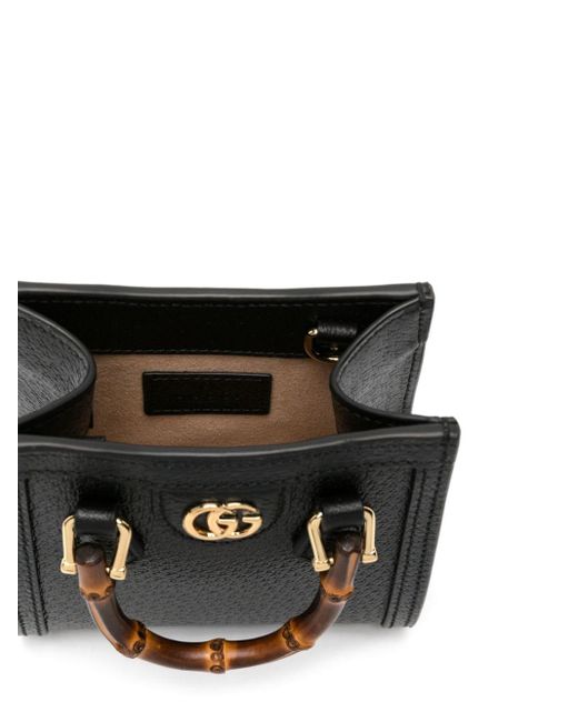 Mini sac seau Diana en cuir Gucci en coloris Black