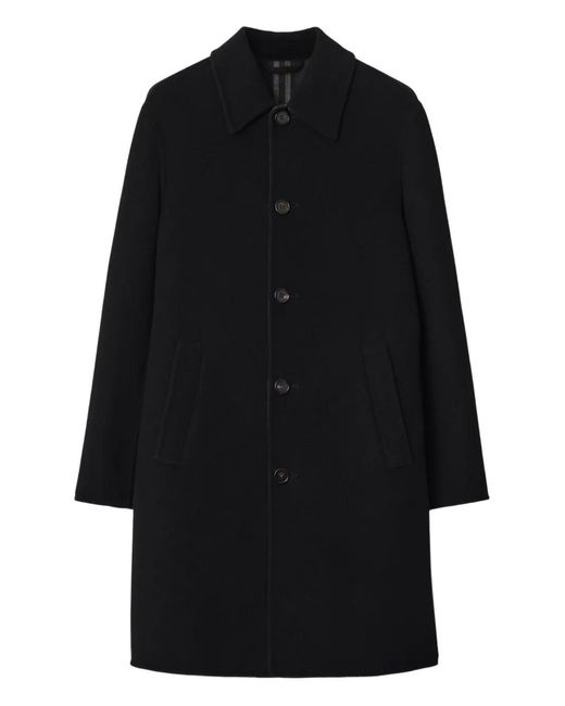 Burberry Black Wool Mid-Length Car Coat for men