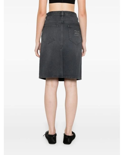 Miu Miu ロゴ デニムスカート Gray