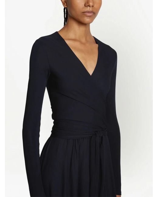 Proenza Schouler Blue Knot-Detail V-Neck Dress