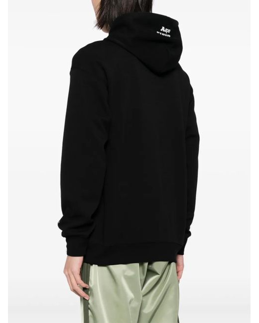 Aape By A Bathing Ape Black Logo Print Hoodie for men