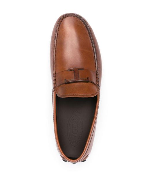 Tod's Brown City Gommino Leather Loafers for men