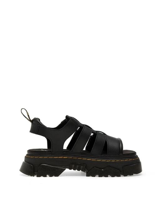 Dr. Martens Black Mattison 3 Touch-Strap Platform Sandals