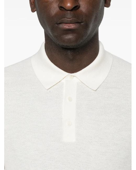 Bompard White Buttoned Short-Sleeve Polo Shirt for men