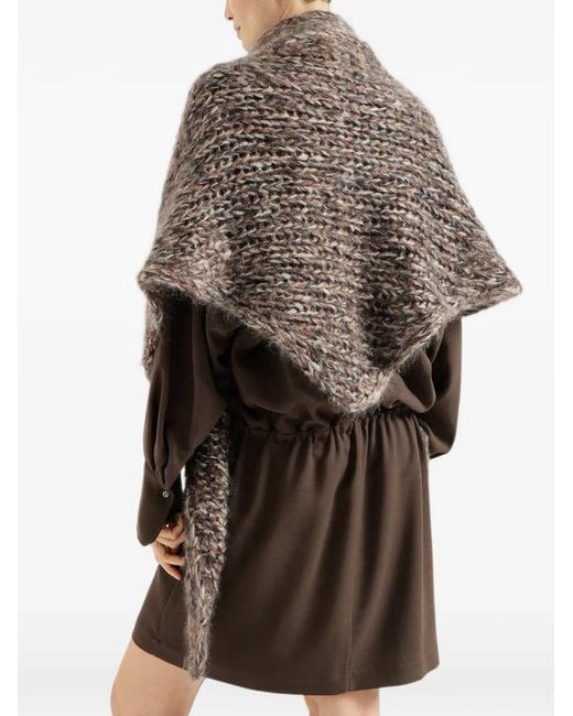 Brunello Cucinelli Natural Mohair Knit Shawl