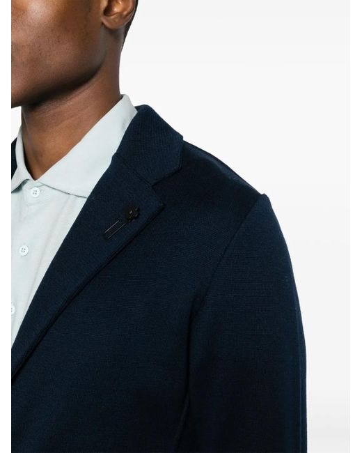 Lardini Blue Single-Breasted Cotton Blazer for men