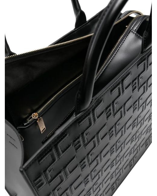 Elisabetta Franchi Black Large Bold Monogram Tote Bag