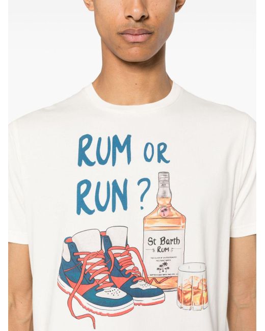 Mc2 Saint Barth White Rum Or Run Cotton T-shirt for men