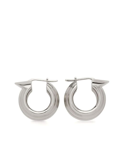 Ferragamo Metallic Gancini Hoop Earrings