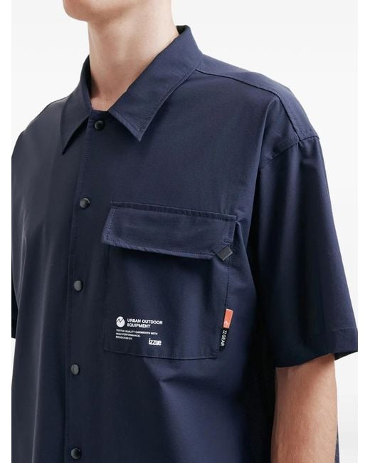 Izzue Blue Pocket Short-Sleeve Shirt for men